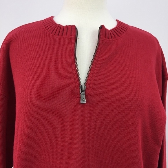 Liz Claiborne Red Crew Neck Cotton Sweater sz M - Picture 2 of 11